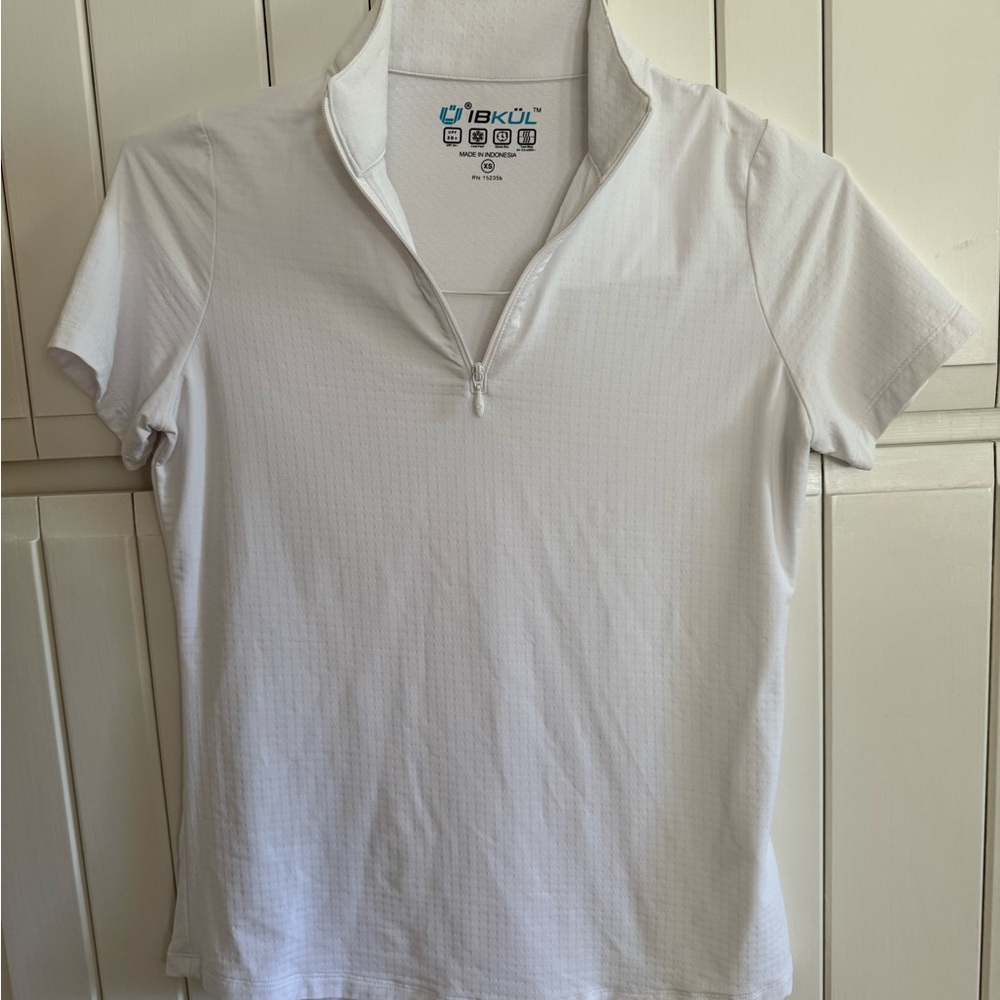 Ibkul women’s mock neck polo. Upf +50, cooling technology